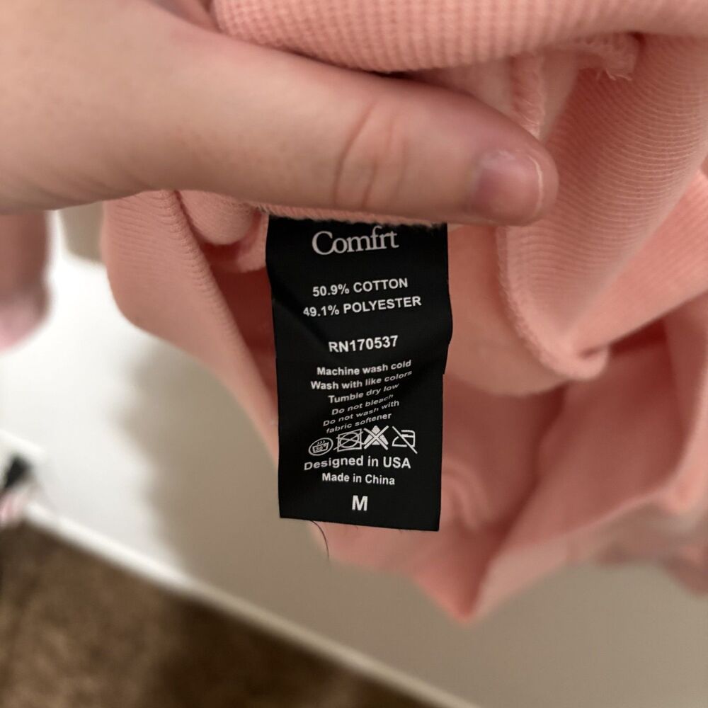 Comfrt Collection Pastel Edition Pink Sweatsuit Sweater Joggers Medium - Picture 4 of 10